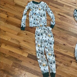 The Children's Place Kids Pajama Set wSki Cabin Print - Blue Yellow Grey 7